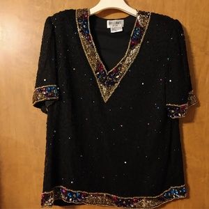 Beaded Tunic Top from Brilliante by J.A.